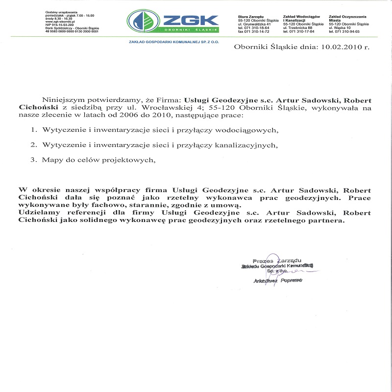 Zakład Gospodarki Komunalnej w Obornikach Śląskich